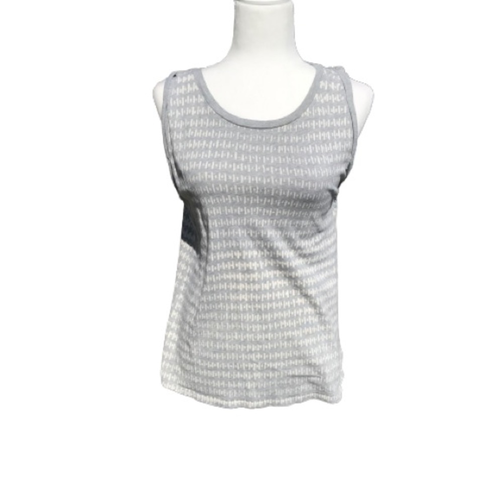 Calder women’s gray and white sleeveless 100% supima cotton tee size s